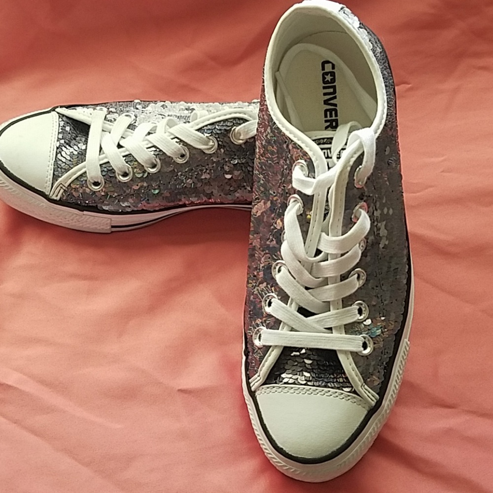 Converse sequin sneakers, size 7.5